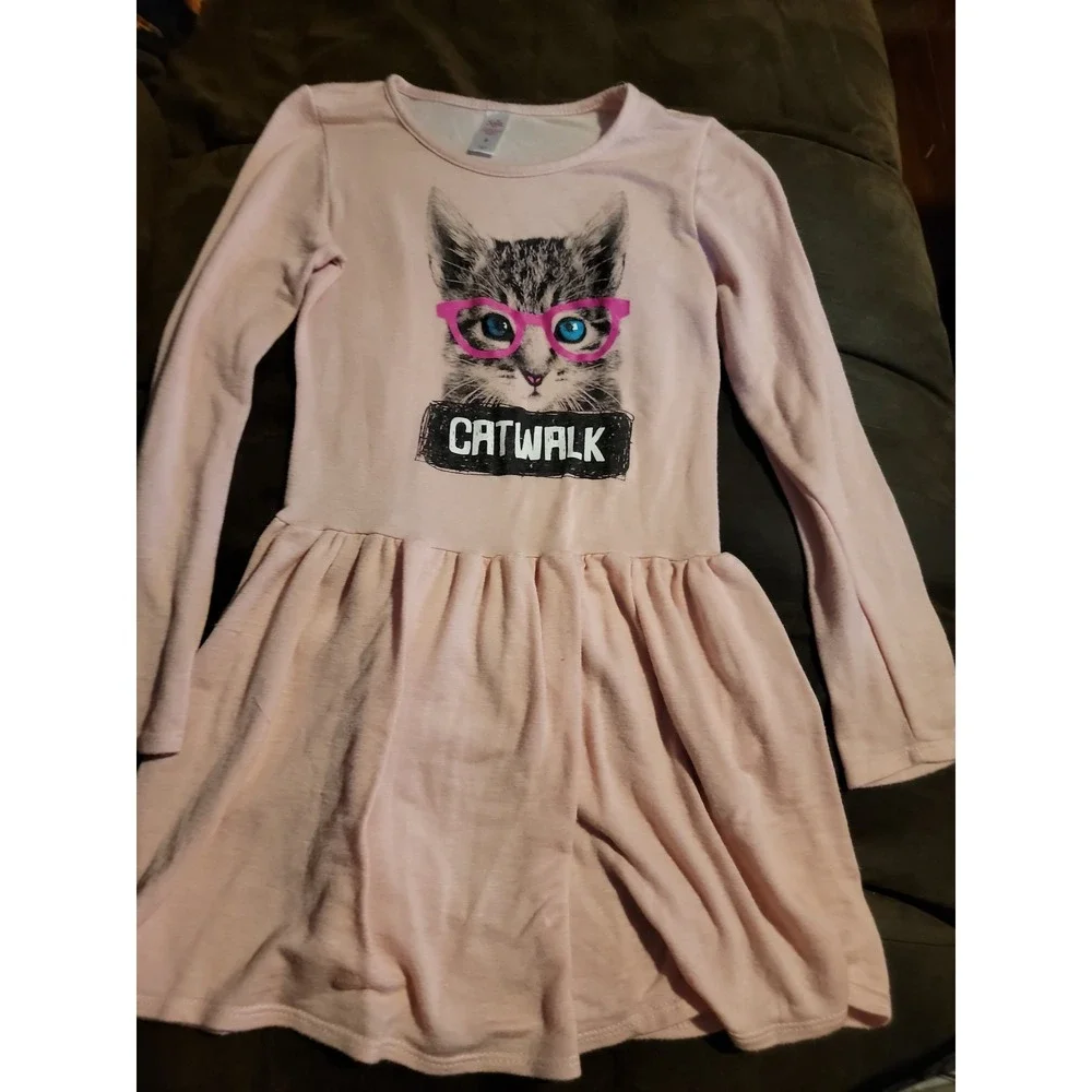 Justice‎ catwalk size 8 cat with glasses dress